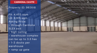 For Lease: Warehouse in Maduya, Carmona Cavite